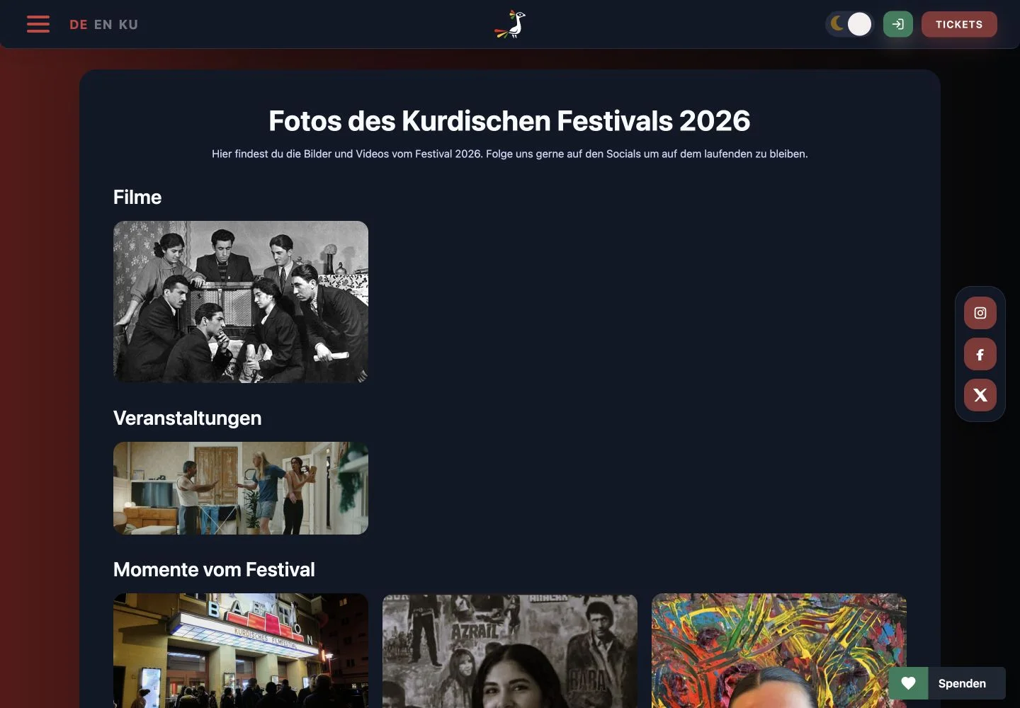 Galerie des Kurdischen Filmfestivals mit Bildern aus Filmen, Veranstaltungen und Festivalmomenten